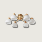 CindraLux Industrial Glass And Wood Ceiling Chandelier