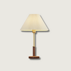 Elmora Pleated Linen Shade Table Lamp In Wood And Metal