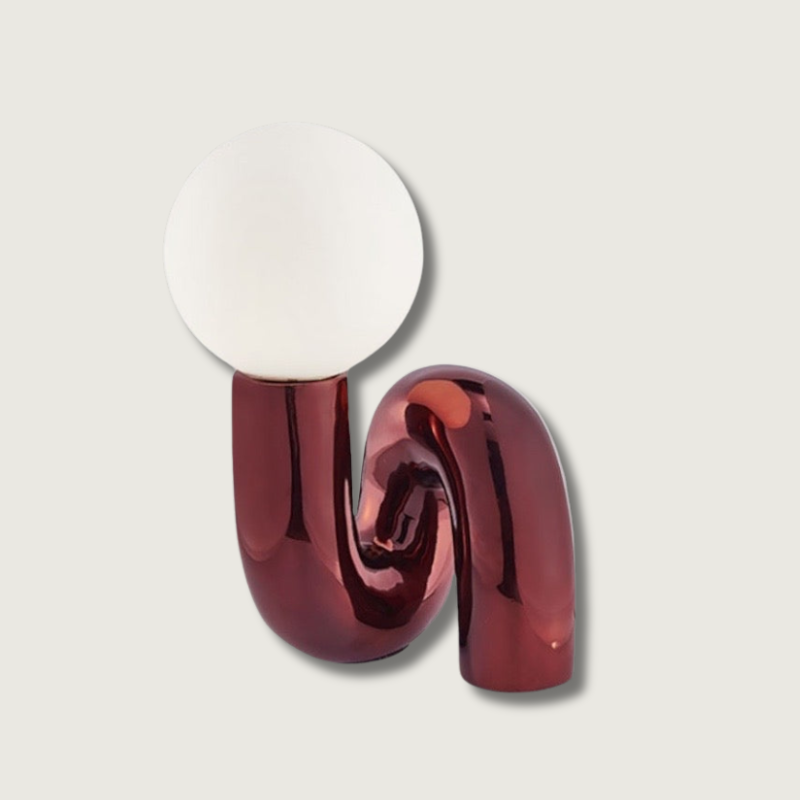 Aveline Tilted Desk Lamp in Glass and Resin for Living Room