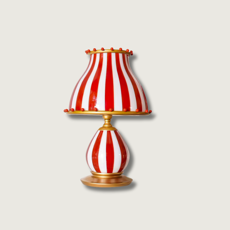 Marinella Circus-Style Table Lamp With Striped Shade