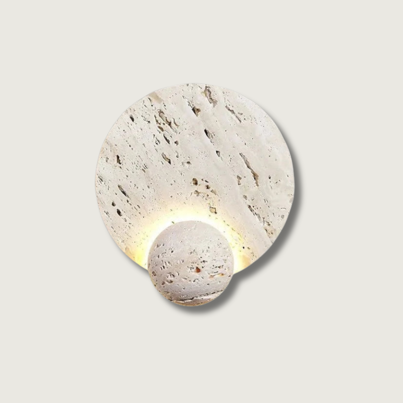 MiraStone Round Stone Wall Sconce For Living Room Decor