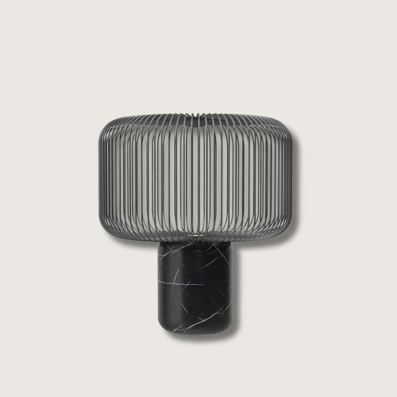 Aurell Table Lamp With Matte Black Screen And Marble Base