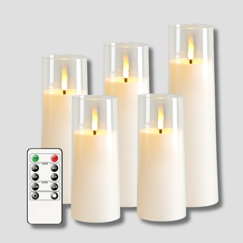 NoelGlow Luma 5 LED Flameless Candles For Festive Decor