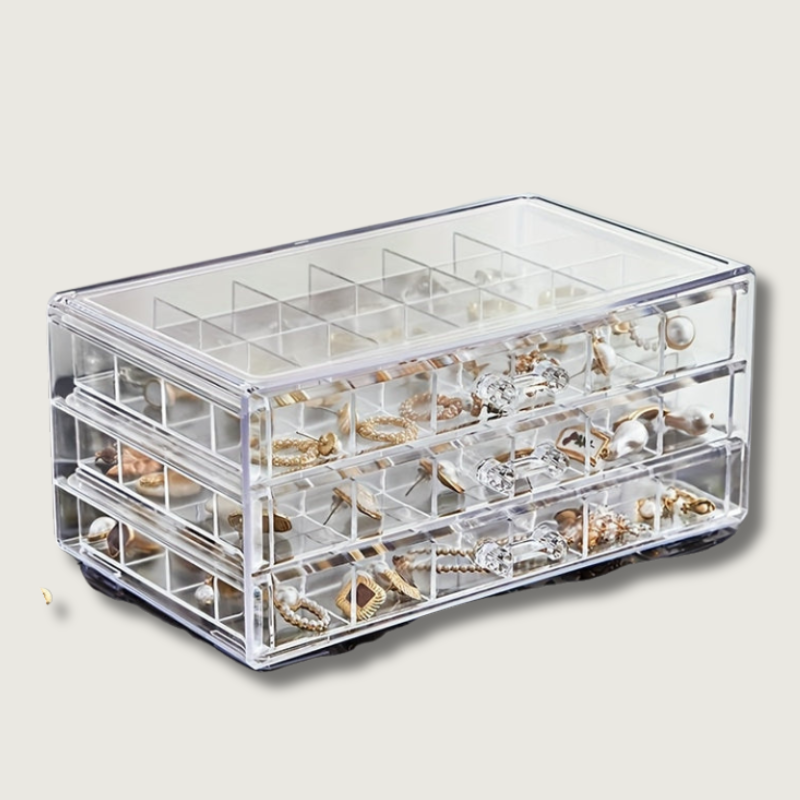 RadiantKeep | 3-Layer Jewelry Organizer, 72 Compartments