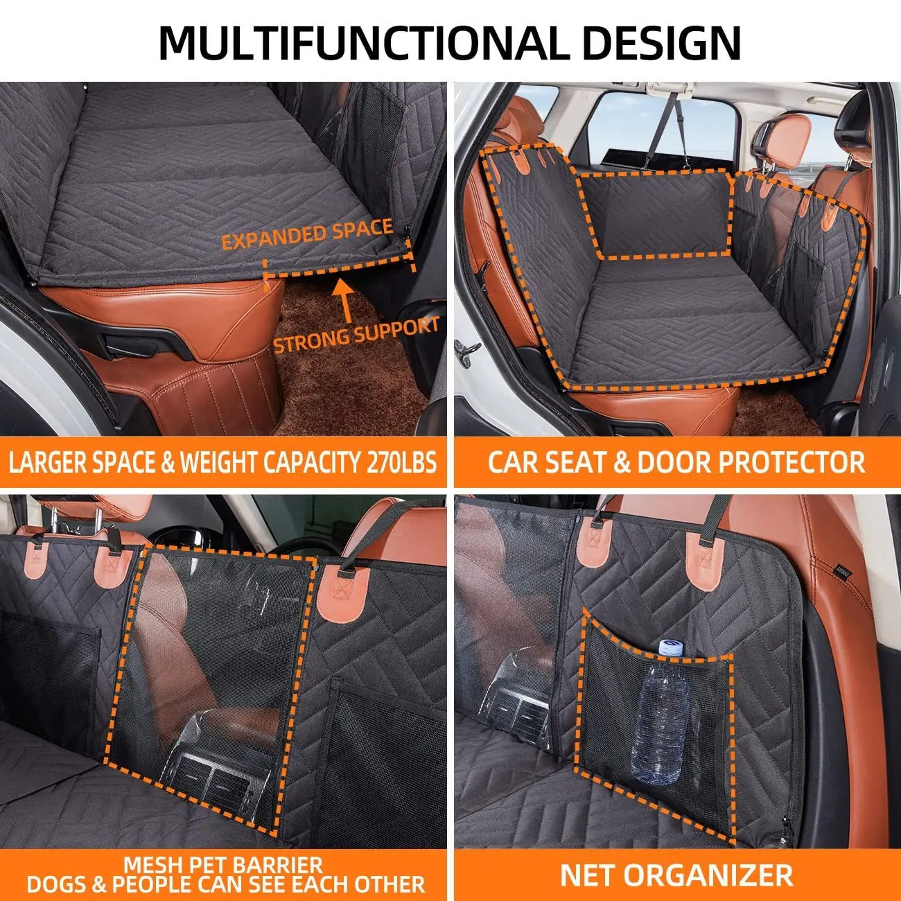 RoverGuard Hard Bottom Car Seat Extender For Dogs And Cars