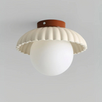 Ellerton Iron Hallway Ceiling Light With Cream Bud Shade