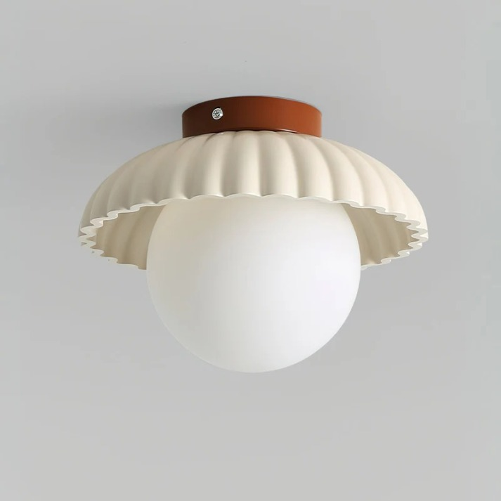 Ellerton Iron Hallway Ceiling Light With Cream Bud Shade