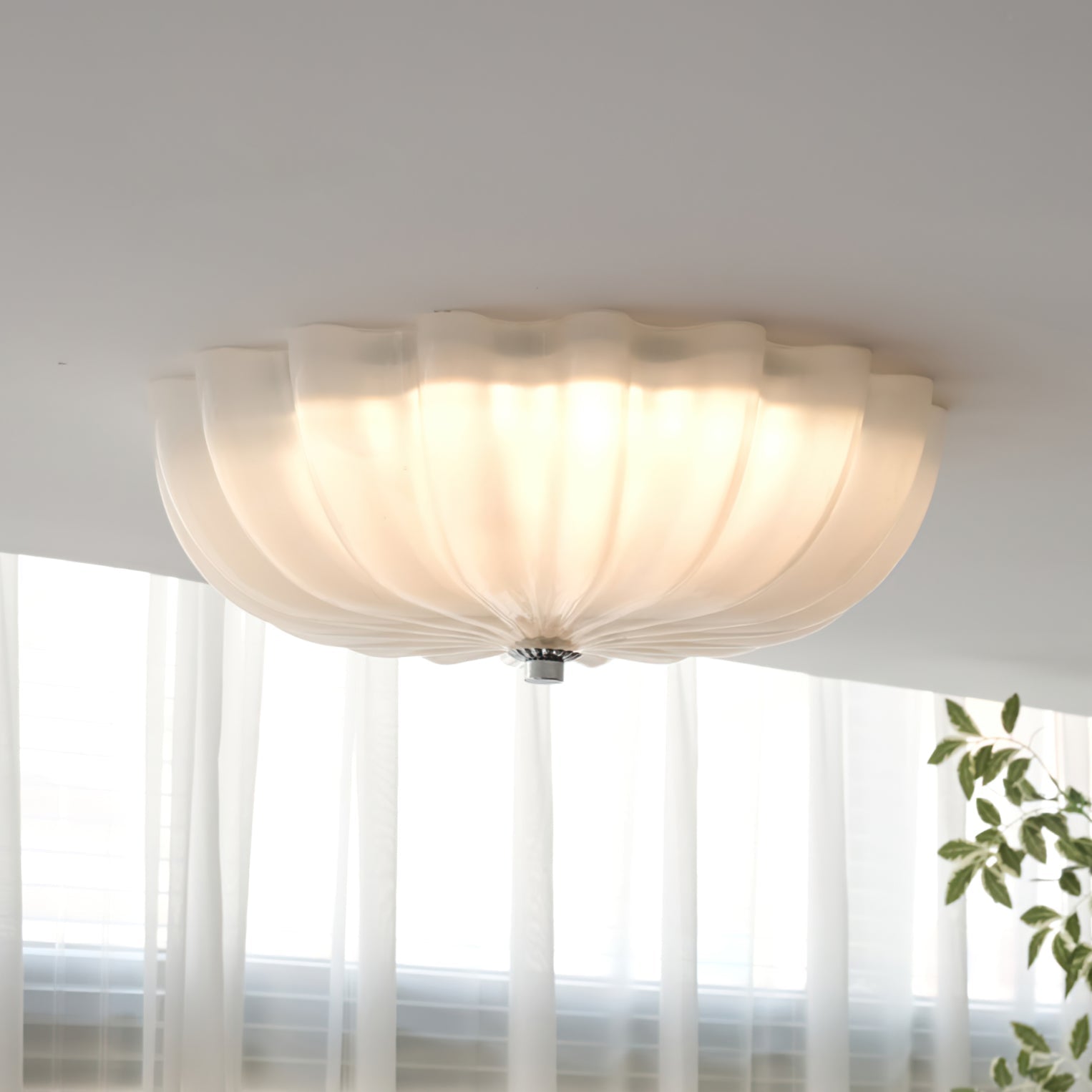 LuminaPetal Ceiling Lamp With Organic Curves And Warm Glow