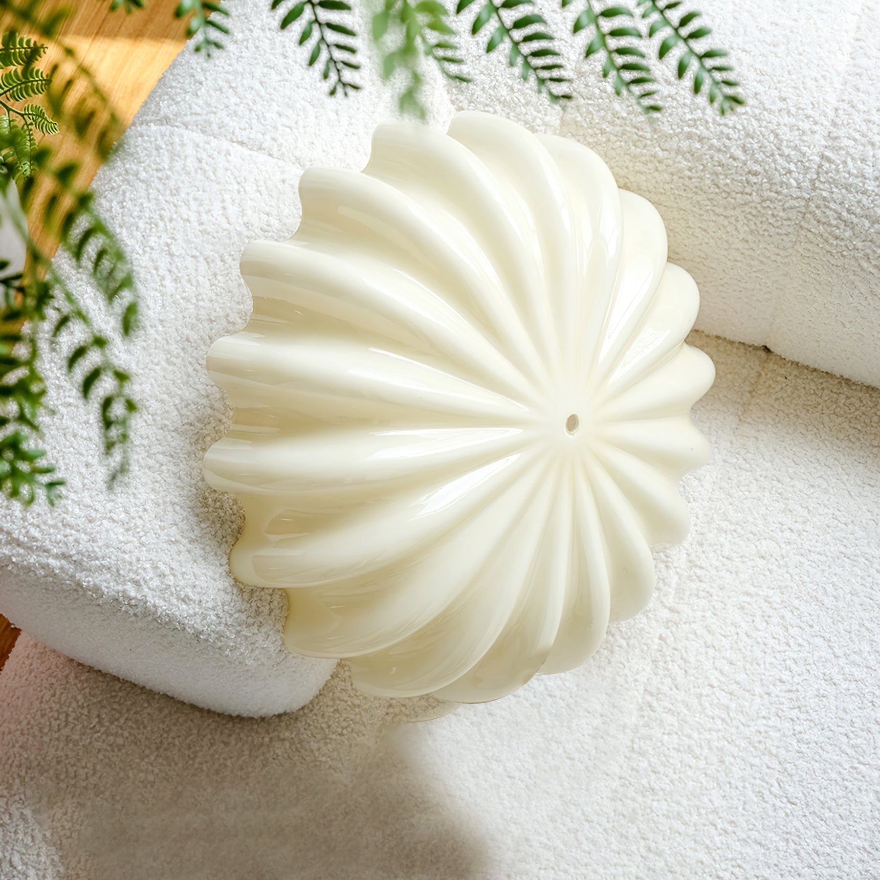 LuminaPetal Ceiling Lamp With Organic Curves And Warm Glow