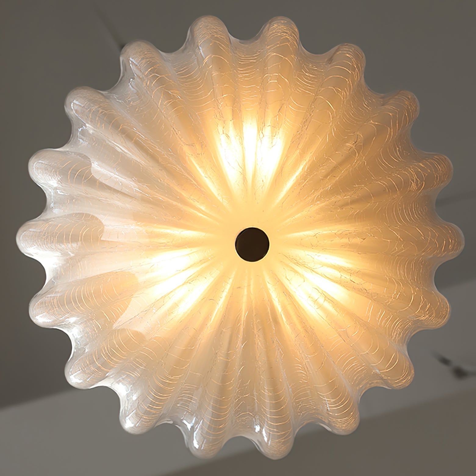 LuminaPetal Ceiling Lamp With Organic Curves And Warm Glow