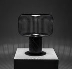 Aurell Table Lamp With Matte Black Screen And Marble Base