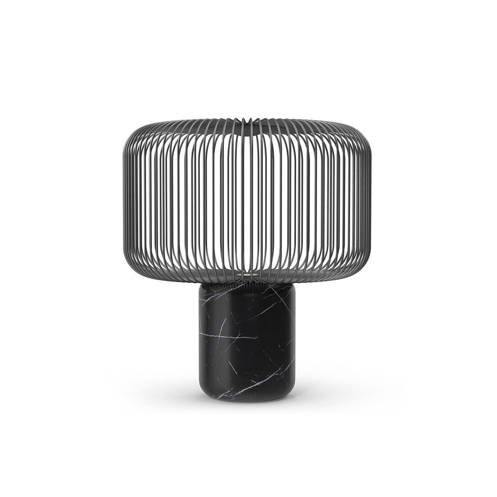 Aurell Table Lamp With Matte Black Screen And Marble Base