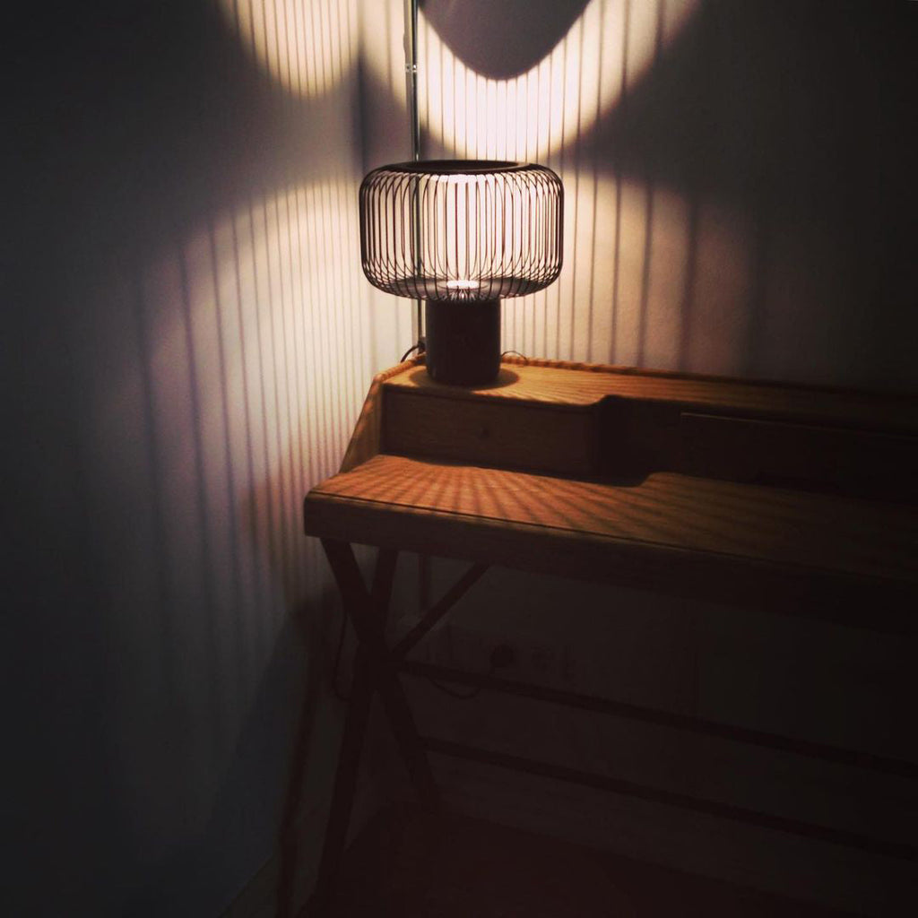 Aurell Table Lamp With Matte Black Screen And Marble Base