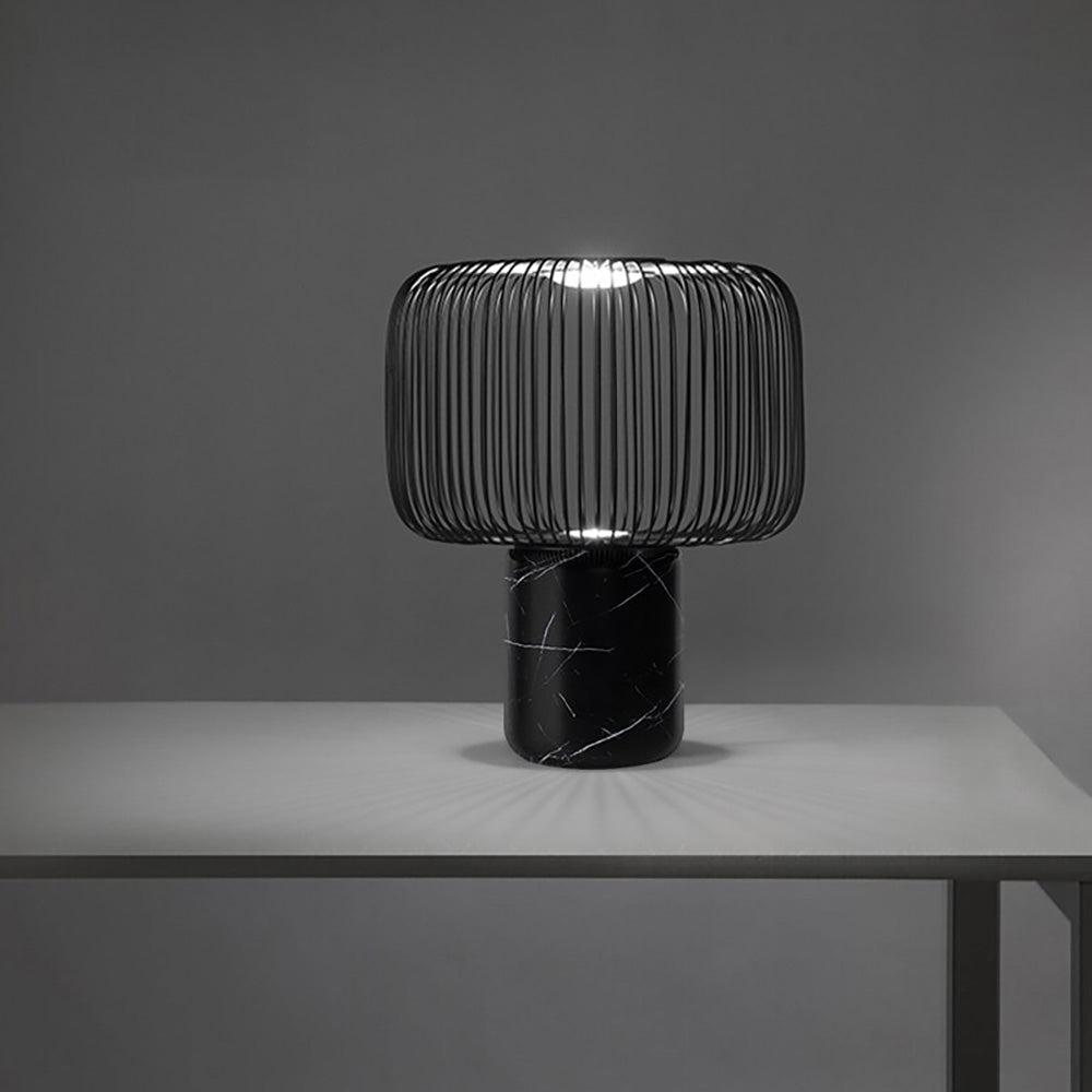 Aurell Table Lamp With Matte Black Screen And Marble Base