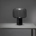 Aurell Table Lamp With Matte Black Screen And Marble Base