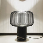 Aurell Table Lamp With Matte Black Screen And Marble Base