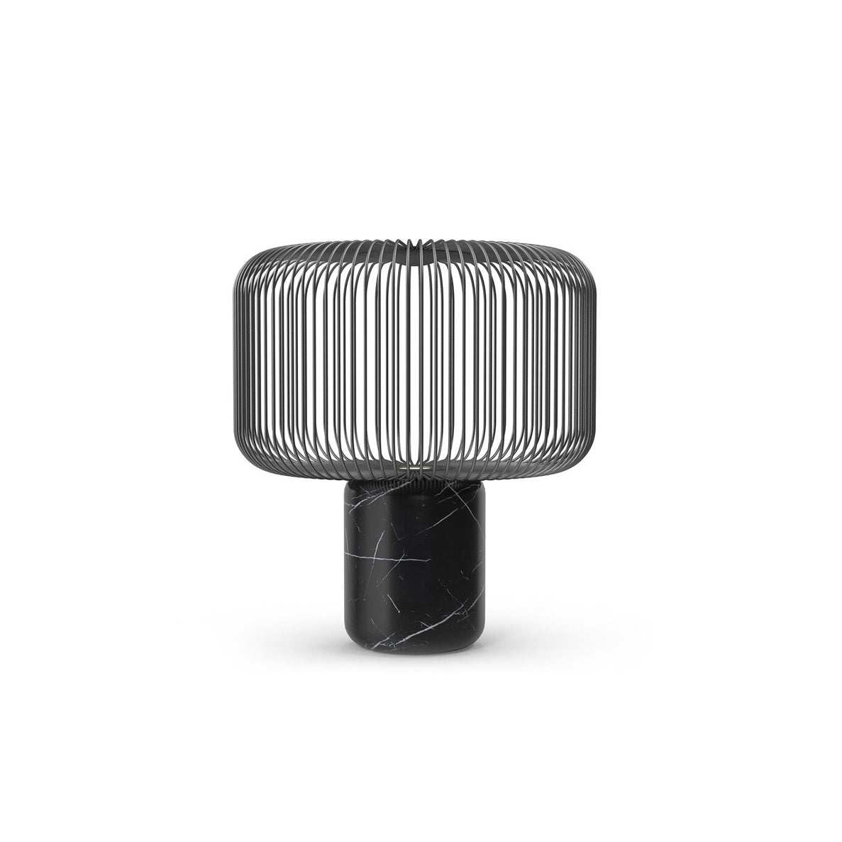 Aurell Table Lamp With Matte Black Screen And Marble Base