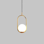 Liora Glass Pendant Light With Iron Frame 120cm Cable
