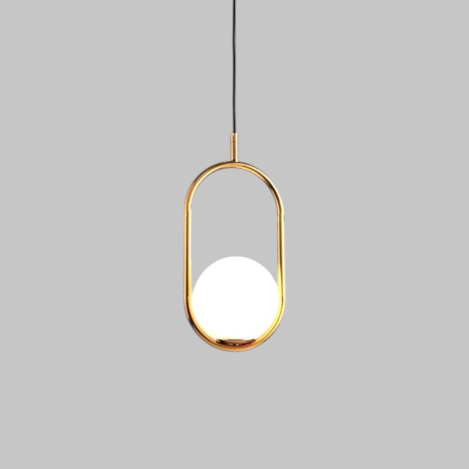 Liora Glass Pendant Light With Iron Frame 120cm Cable