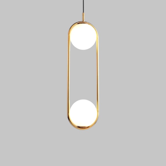 Liora Glass Pendant Light With Iron Frame 120cm Cable
