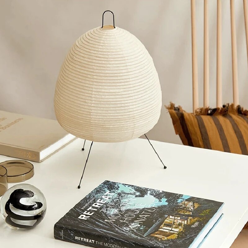 Miyori Japanese Rice Paper LED Table Lamp For Bedroom