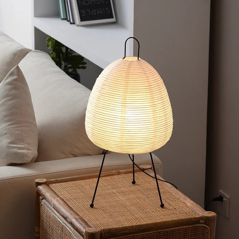 Miyori Japanese Rice Paper LED Table Lamp For Bedroom